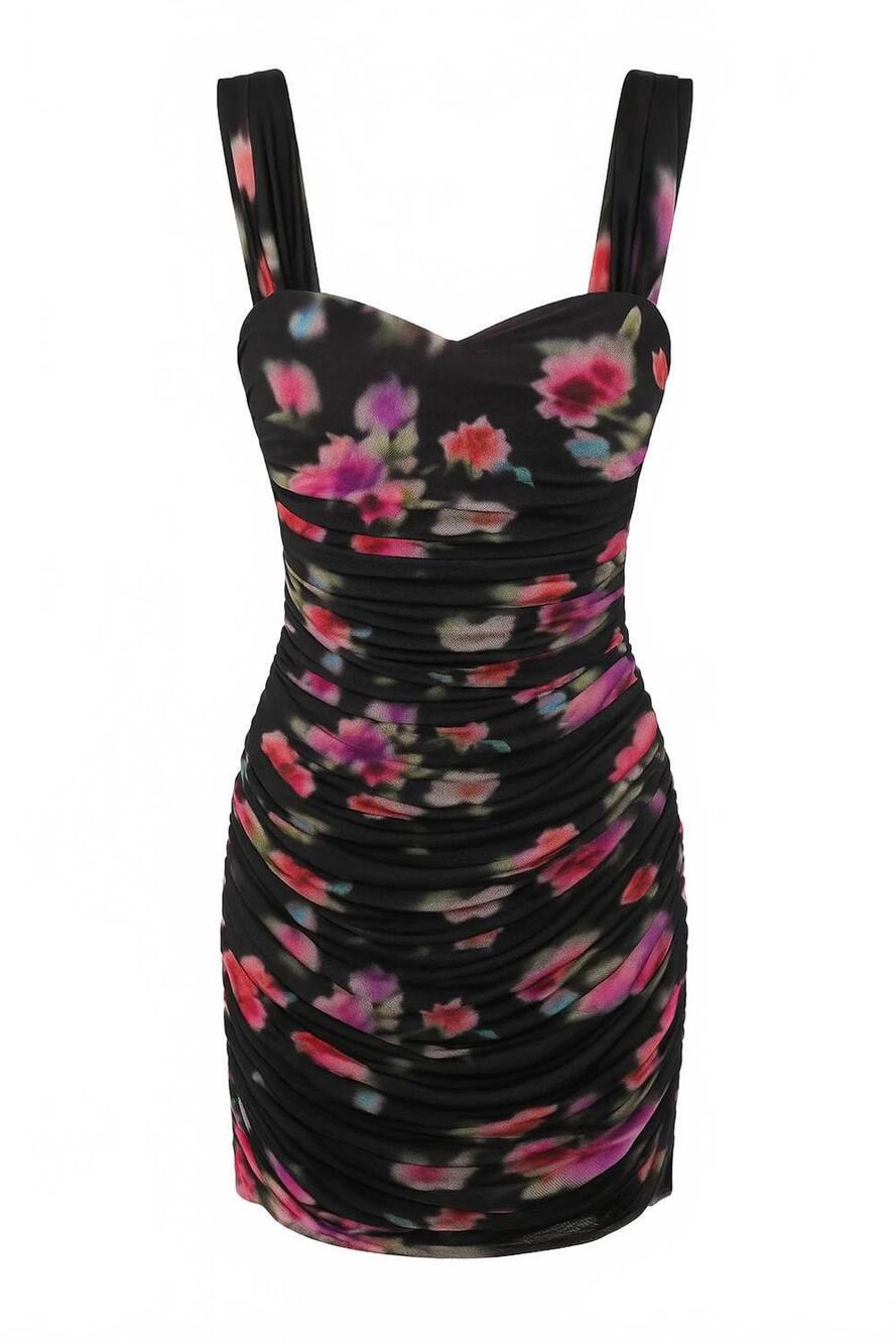 NEW KATIE J NYC junior's joey dress in black watercolor